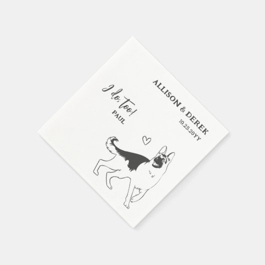 Serviette En Papier Simple je fais trop chien berger allemand Mariage (Coin)
