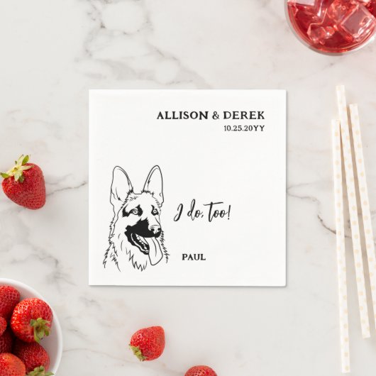 Serviette En Papier Simple je fais trop chien berger allemand Mariage (En situation)