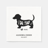 Serviette En Papier Simple je fais trop Chien Dachshund Doxie Mariage (Devant)