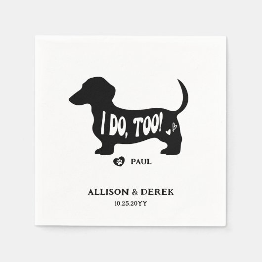 Serviette En Papier Simple je fais trop Chien Dachshund Doxie Mariage (Devant)