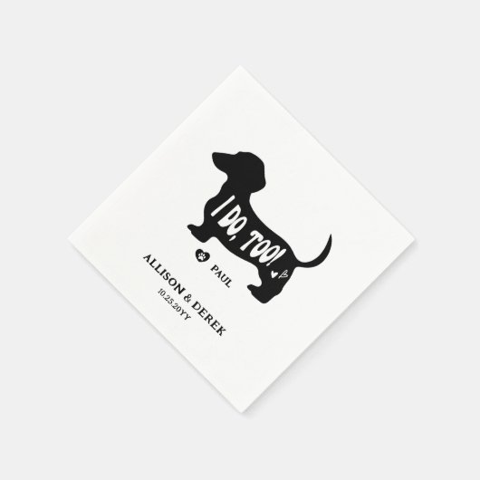 Serviette En Papier Simple je fais trop Chien Dachshund Doxie Mariage (Coin)