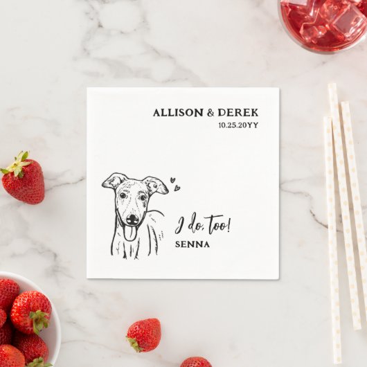 Serviette En Papier Simple je fais trop Chien Whippet Mariage de dessi (En situation)