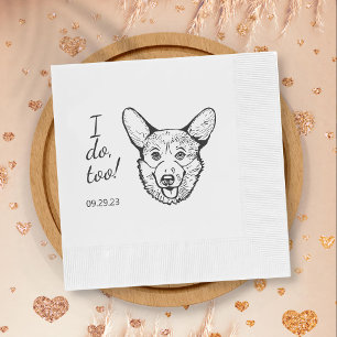 Serviette En Papier Simple je fais trop corgi Mariage de dessin main d