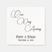 Serviette En Papier Simple Jolie Fête Mariage Un Jour Plus Loin (Devant)