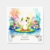 Serviette En Papier Simple Joyeuse Grenouille Anniversaire (Devant)