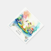 Serviette En Papier Simple Joyeuse Grenouille Anniversaire (Coin)
