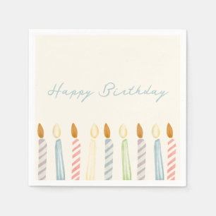 Serviette En Papier Simple "Joyeux anniversaire" avec fête aux bougies