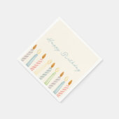 Serviette En Papier Simple "Joyeux anniversaire" avec fête aux bougies (Coin)