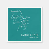 Serviette En Papier Simple Joyeux Jamais Après Partie Gras Turquoise (Devant)