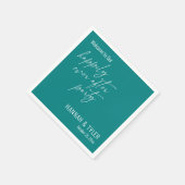 Serviette En Papier Simple Joyeux Jamais Après Partie Gras Turquoise (Coin)