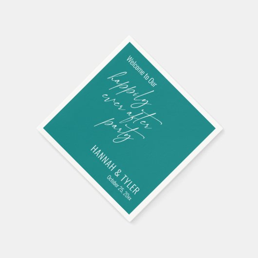 Serviette En Papier Simple Joyeux Jamais Après Partie Gras Turquoise (Coin)