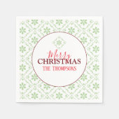 Serviette En Papier Simple Joyeux Noël Feu de neige (Devant)