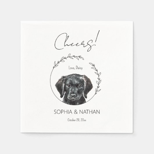 Serviette En Papier Simple Labrador Retriever Mariage Cocktail (Devant)