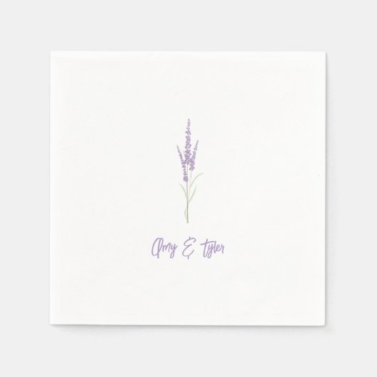 Serviette En Papier Simple Lavande Rustique Mariage personnalisé Napki (Devant)