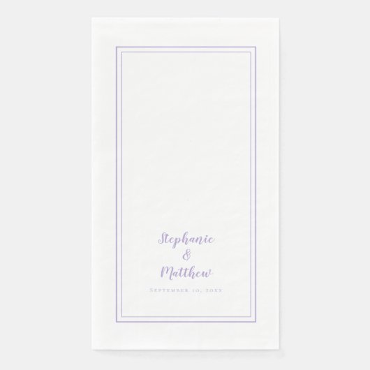 Serviette En Papier Simple Lavender Modern Minimalist Wedding Dinner (Devant)