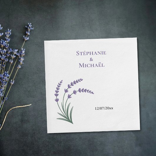 Serviette En Papier Simple Lavender Wedding