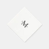 Serviette En Papier simple lettre initiale monogramme ajouter votre no (Coin)