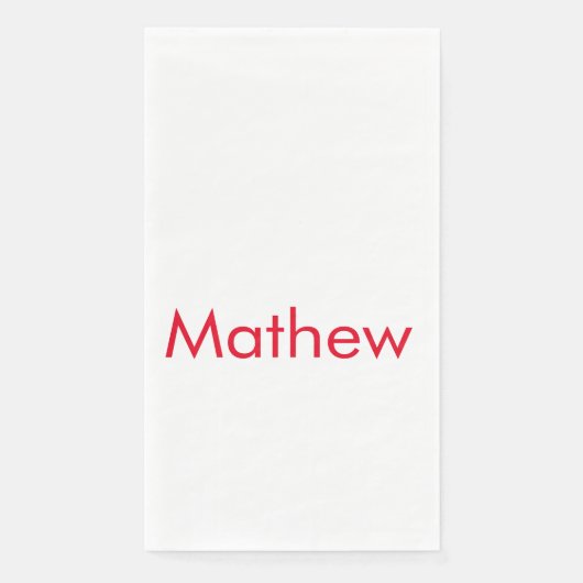 Serviette En Papier simple lettre initiale monogramme ajouter votre no (Devant)