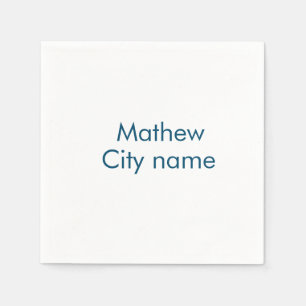 Serviette En Papier simple lettre initiale monogramme ajouter votre no