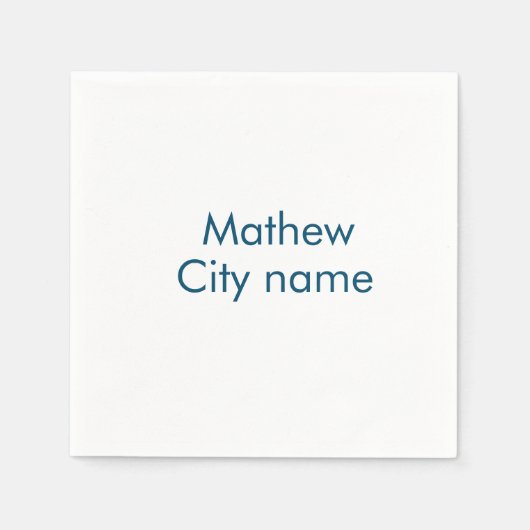 Serviette En Papier simple lettre initiale monogramme ajouter votre no (Devant)