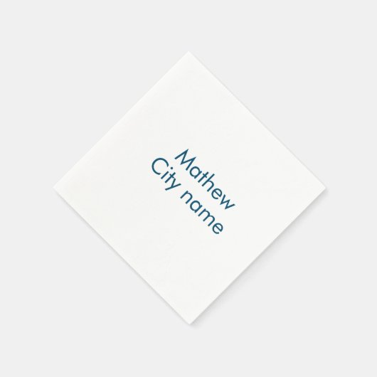 Serviette En Papier simple lettre initiale monogramme ajouter votre no (Coin)