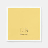Serviette En Papier Simple Limite Citron goutte Mariage jaune (Devant)