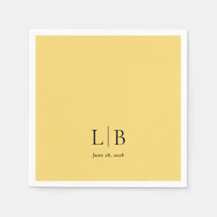 Serviette En Papier Simple Limite Citron goutte Mariage jaune