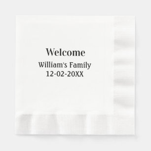 Serviette En Papier simple logo monogramme minimal personnalisé
