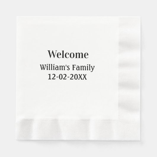 Serviette En Papier simple logo monogramme minimal personnalisé (Devant)