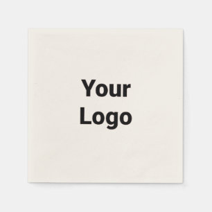 Serviette En Papier Simple logo personnalisé élégant minimal ici socié
