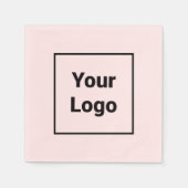 Serviette En Papier Simple logo personnalisé minimal élégant ici entre (Devant)