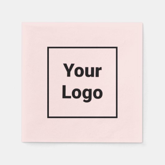 Serviette En Papier Simple logo personnalisé minimal élégant ici entre (Devant)