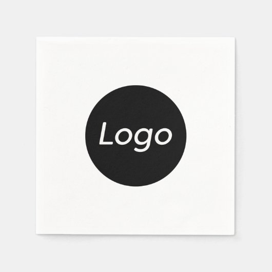 Serviette En Papier Simple Logo professionnel de petite entreprise (Devant)