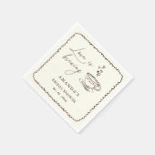 Serviette En Papier Simple Love is Brewing Coffee Bridal Shower (Coin)