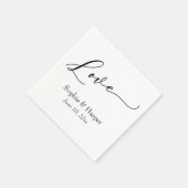 Serviette En Papier Simple luxe Script Police Love Typographie (Coin)