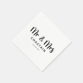 Serviette En Papier Simple, M. & Mme | Monogramme Mariage (Coin)