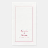 Serviette En Papier Simple Magenta Red Moderne Minimal Mariage Dîner (Devant)