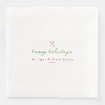 Simple main tiré Bow rouge et vert Noël
