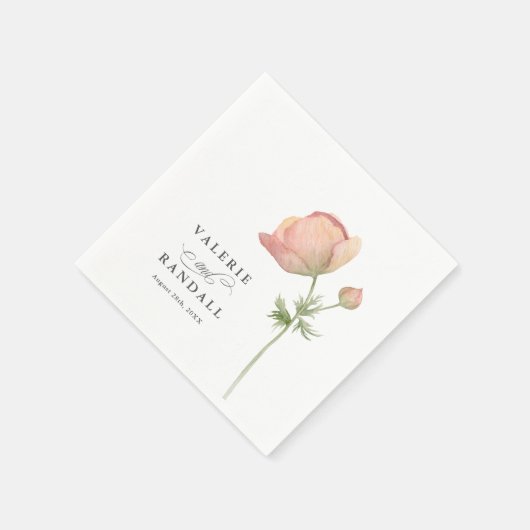 Serviette En Papier Simple Mariage botanique élégant (Coin)