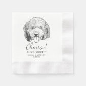 Serviette En Papier Simple Mariage de dessin main de chien (Devant)