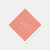Serviette En Papier Simple mariage élégant corail (Coin)