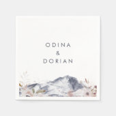 Serviette En Papier Simple Mariage Floral Mountain (Devant)