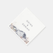 Serviette En Papier Simple Mariage Floral Mountain (Coin)