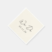 Serviette En Papier Simple mariage moderne à la crème (Coin)