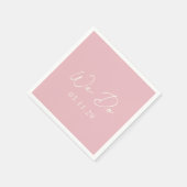 Serviette En Papier Simple Mariage Moderne Rose (Coin)