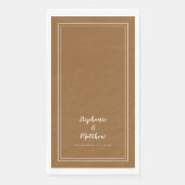 Serviette En Papier Simple Mariage Moderne Rustique Marron Dîner (Devant)