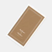 Serviette En Papier Simple Mariage Moderne Rustique Marron Dîner (Coin)