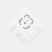 Serviette En Papier Simple Mariage Monogramme (Coin)