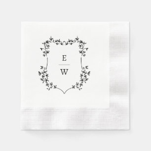 Serviette En Papier Simple Mariage Monogramme