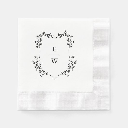 Serviette En Papier Simple Mariage Monogramme (Devant)